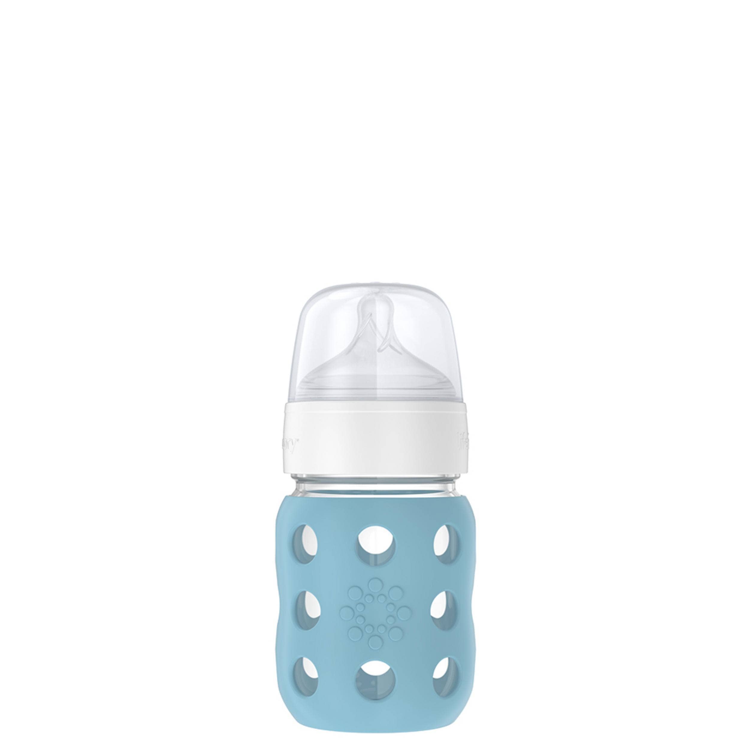 Lifefactory - Wholesale Baby Bottle - 8oz Glass Baby Bottle Stage 2 Nipple, Stopper, Cap1