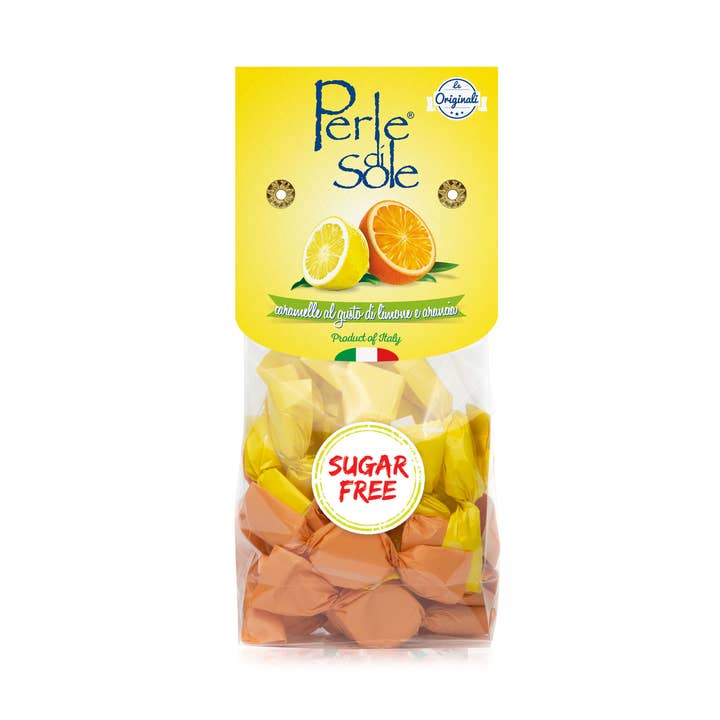 Lemon and orange flavored sugar-free candies 100g for wholesale by Perle di Sole