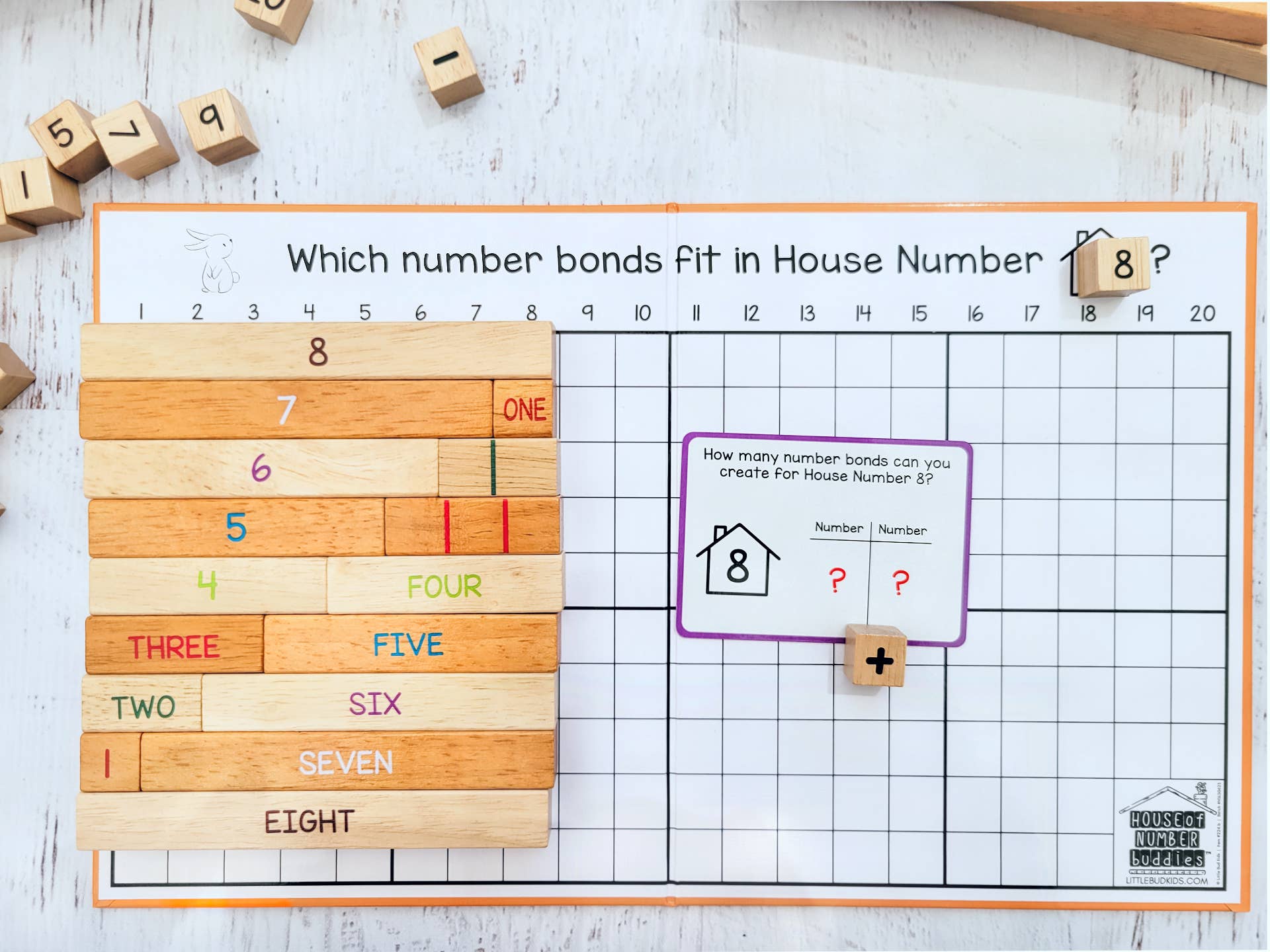 Little Bud Kids - Wholesale Brain Game - Kids - Number Bond Addition Math Toy - House of Number Buddies 8