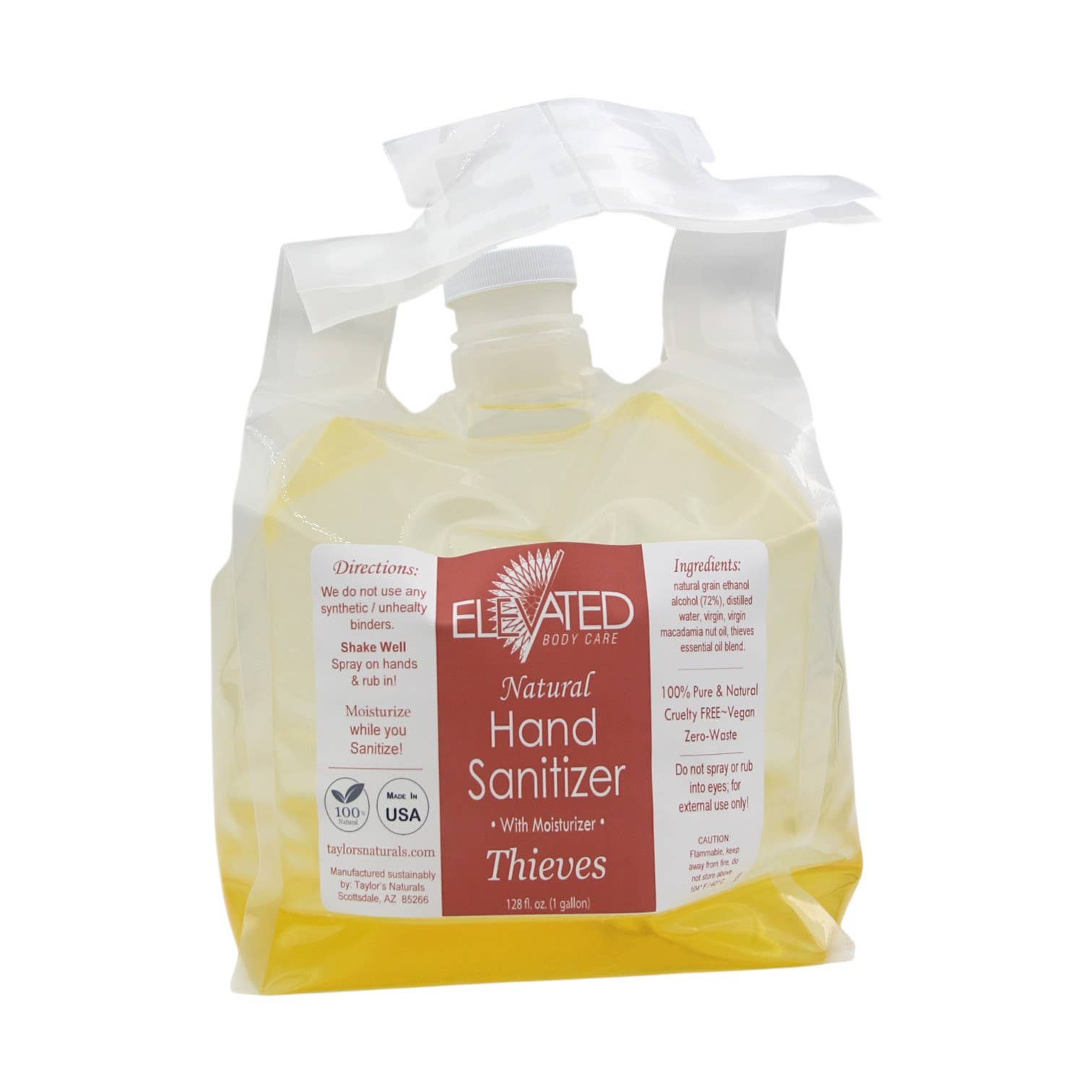 Taylor's Naturals - Vente Désinfectants pour les mains - RECHARGE/EN GROS de désinfectant pour les mains naturel ELEVATED10