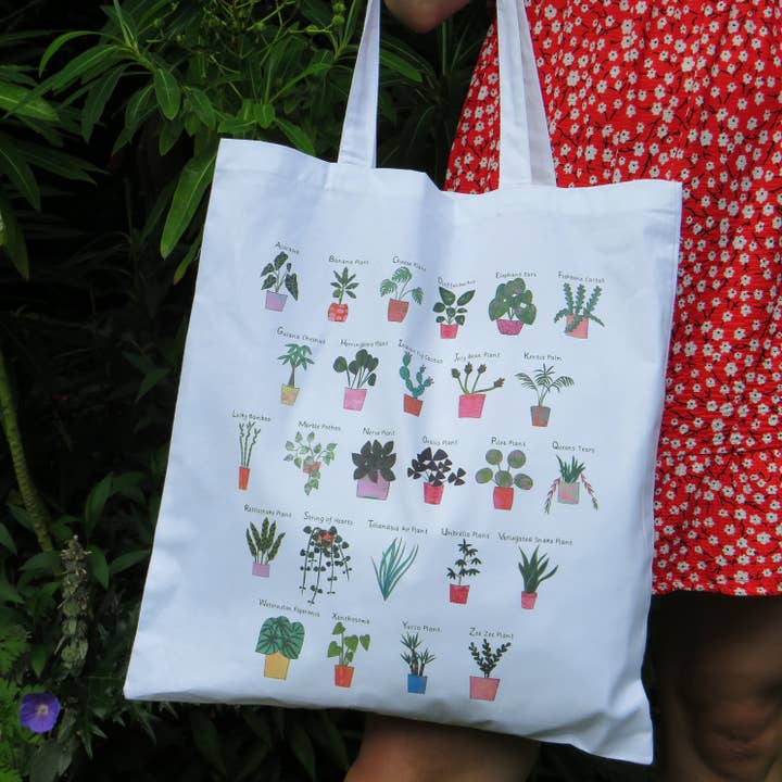 Houseplant Tote Bag for wholesale by Kathryn Churn Designs