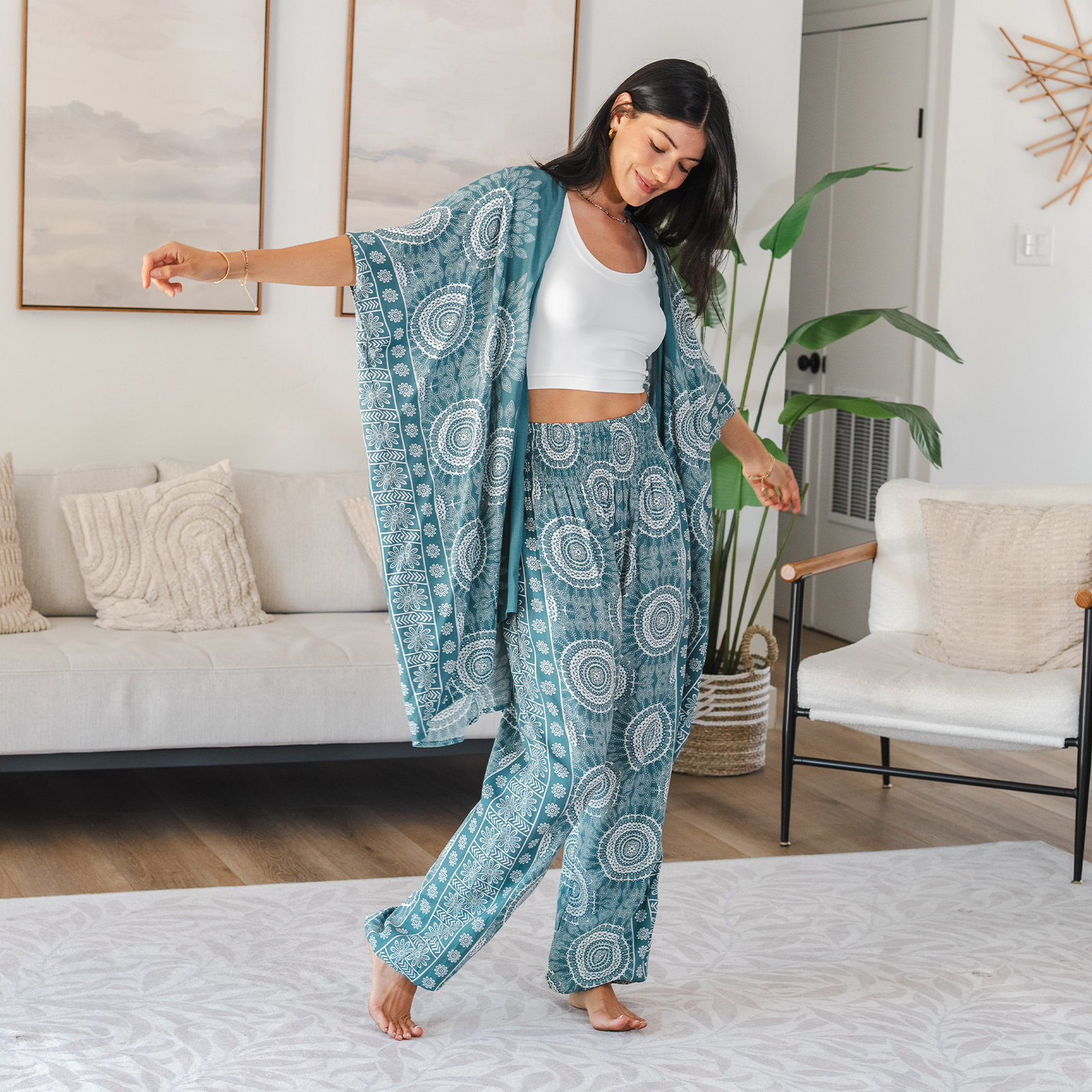 Lotus and Luna - Venta al por mayor Pantalones - Mujer - Pantalones Harem Playa Zafiro9