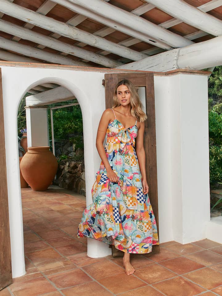 Jaase - Wholesale Dress - Women's - SANTA MARIA PRINT BAMBI MAXI