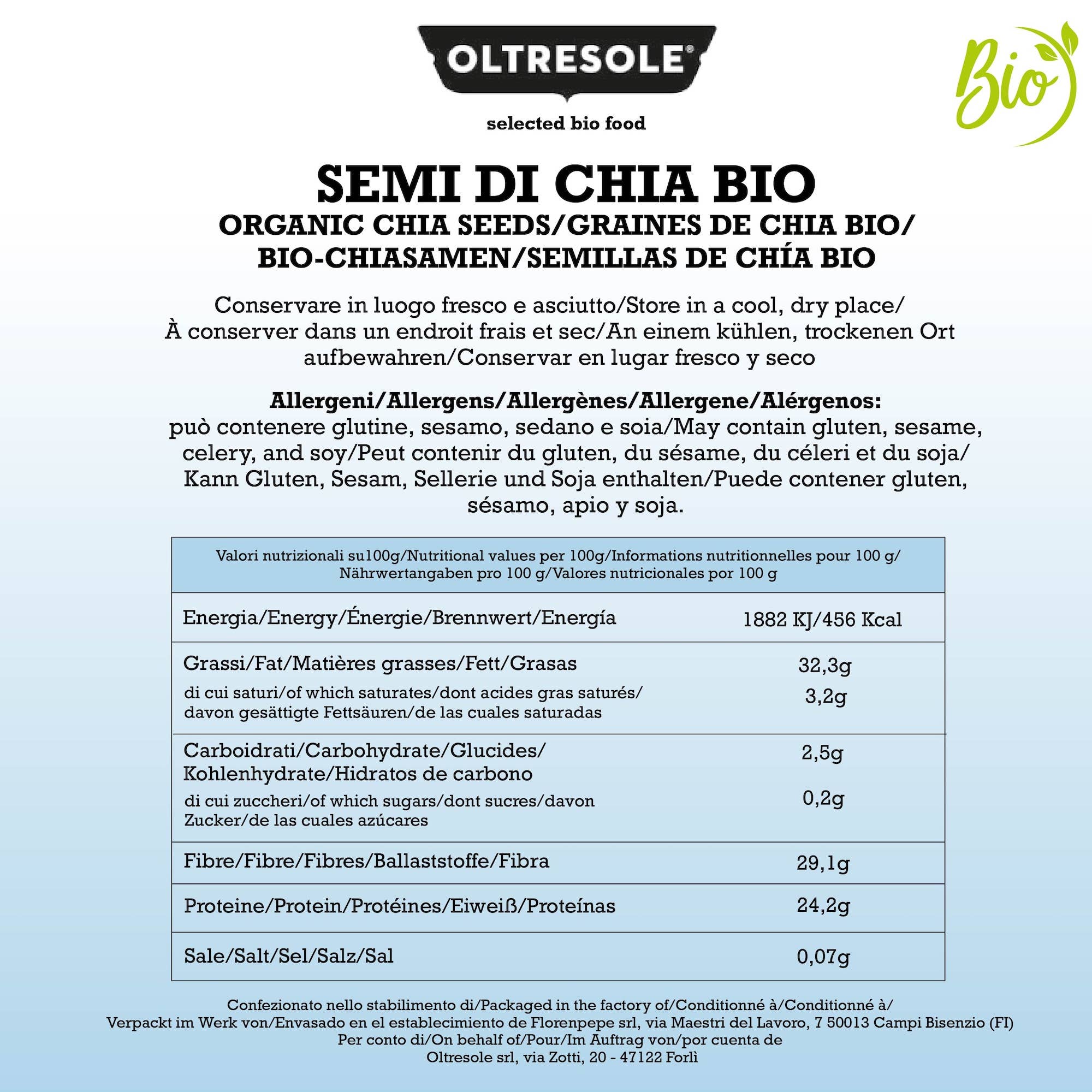 Oltresole – wholesale Frö/Kärnor – EKOLOGISKA CHIAFRÖN 3 kg3