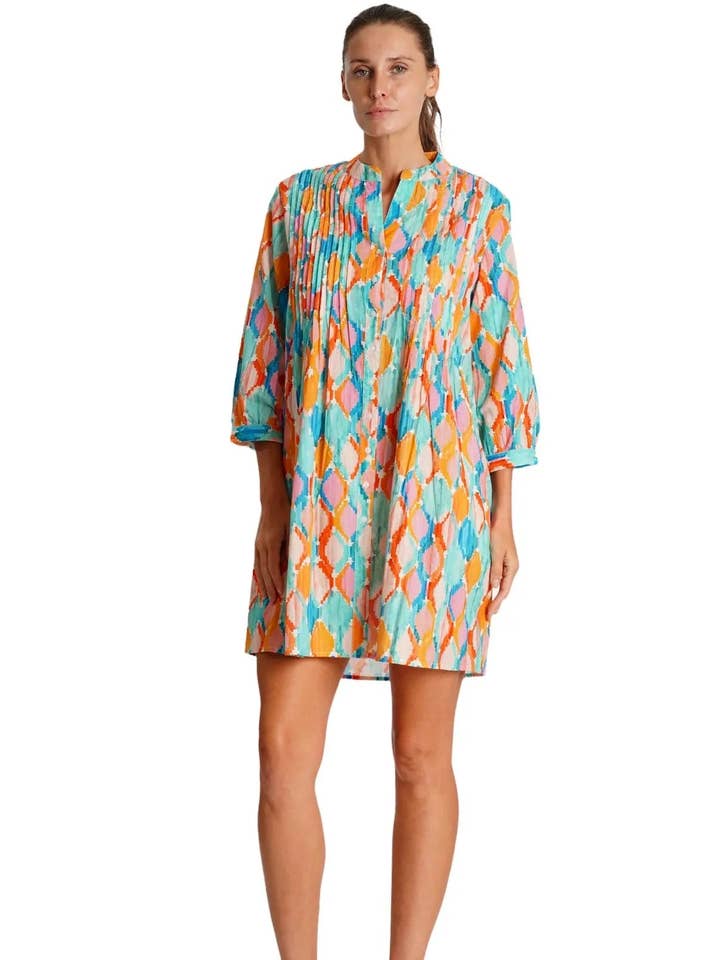 Pleated Mini Shirtdress for wholesale by La Moda Clothing