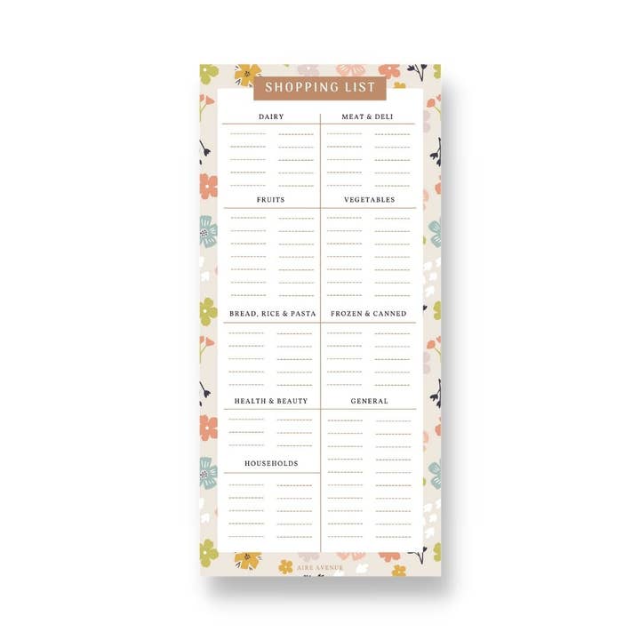 Blocco note della lista della spesa fluorescenza per la vendita all'ingrosso da parte di Aire Avenue