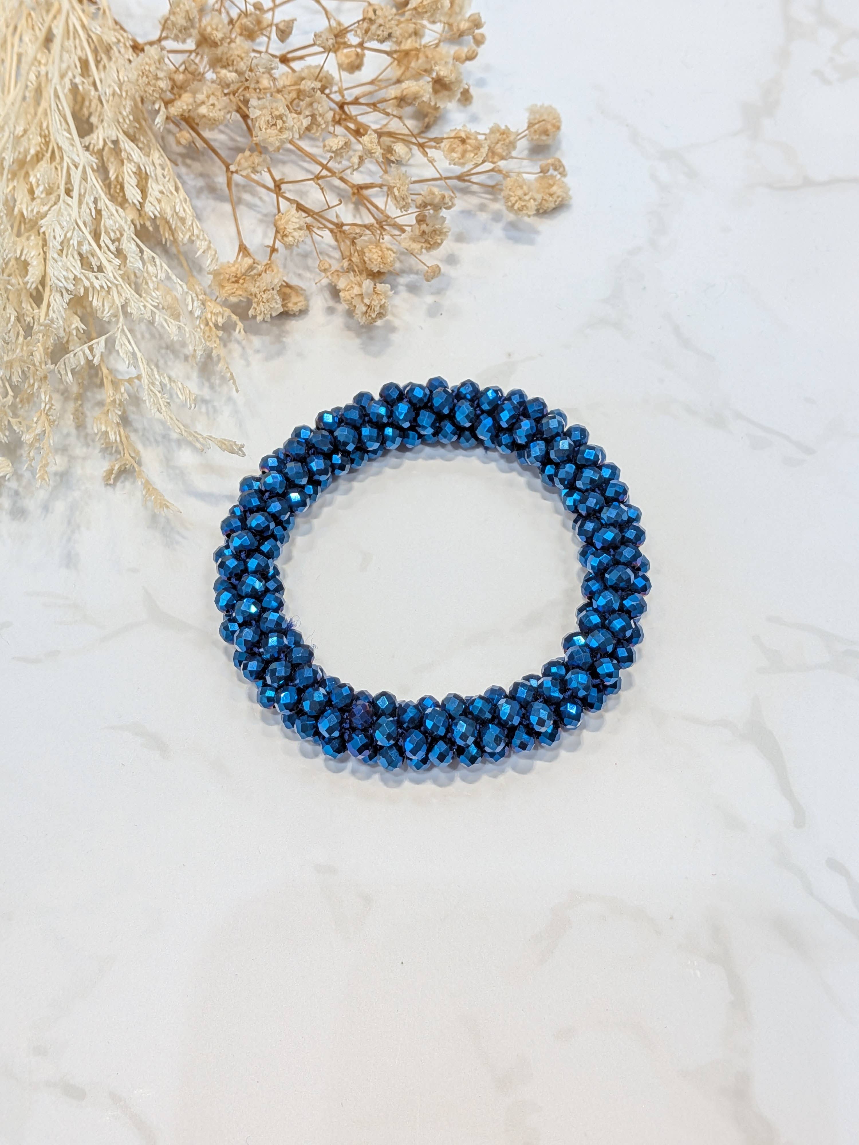 LOLO & YAYA - Wholesale Link & Chain Bracelet - Blue-tone crystal effect bracelet26