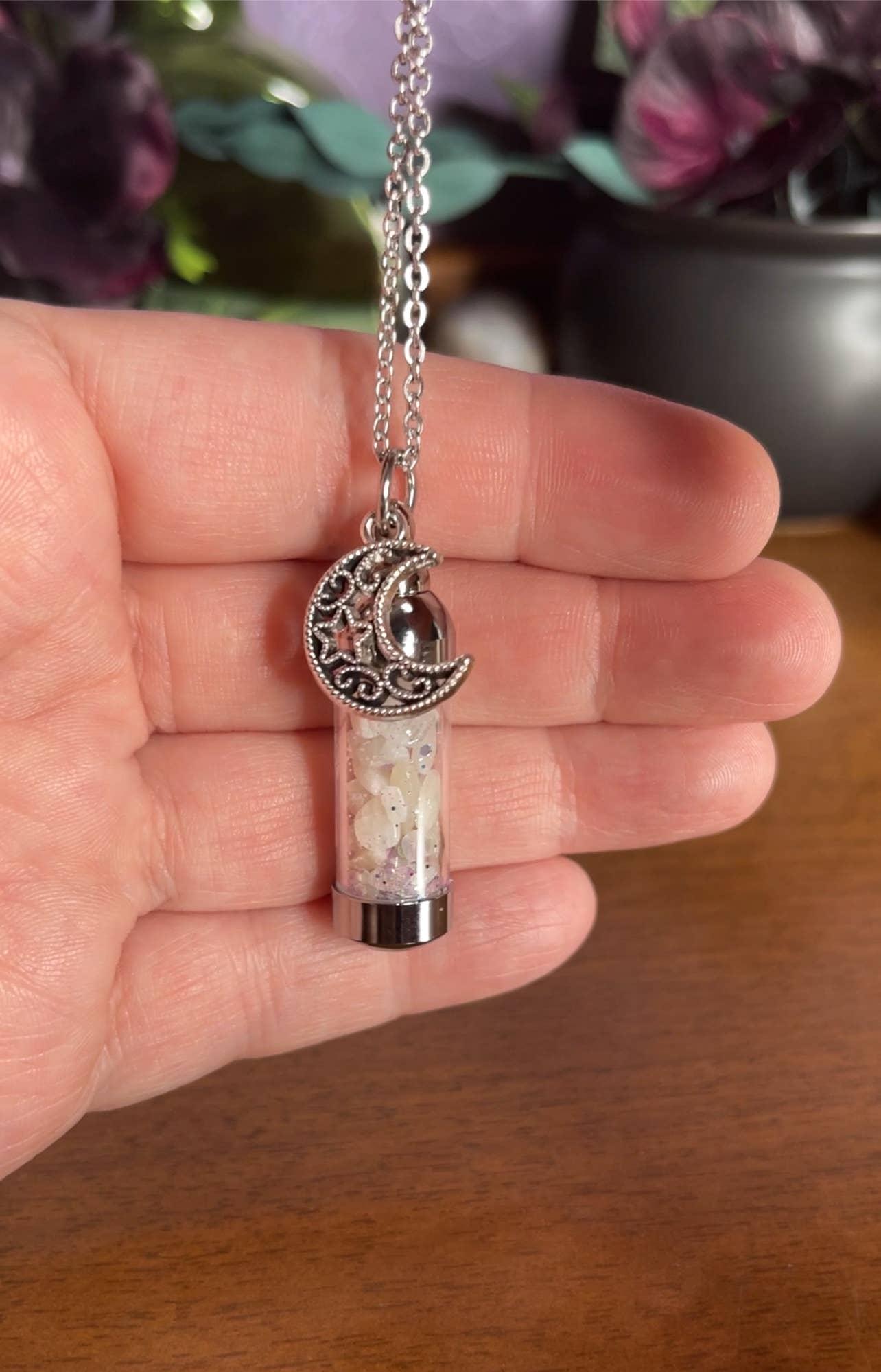 Moondust and Raven - Wholesale Pendant/Charm Necklace - Moondust Spell Jar Amulet Necklace, Witchy Crystal Jewelry3