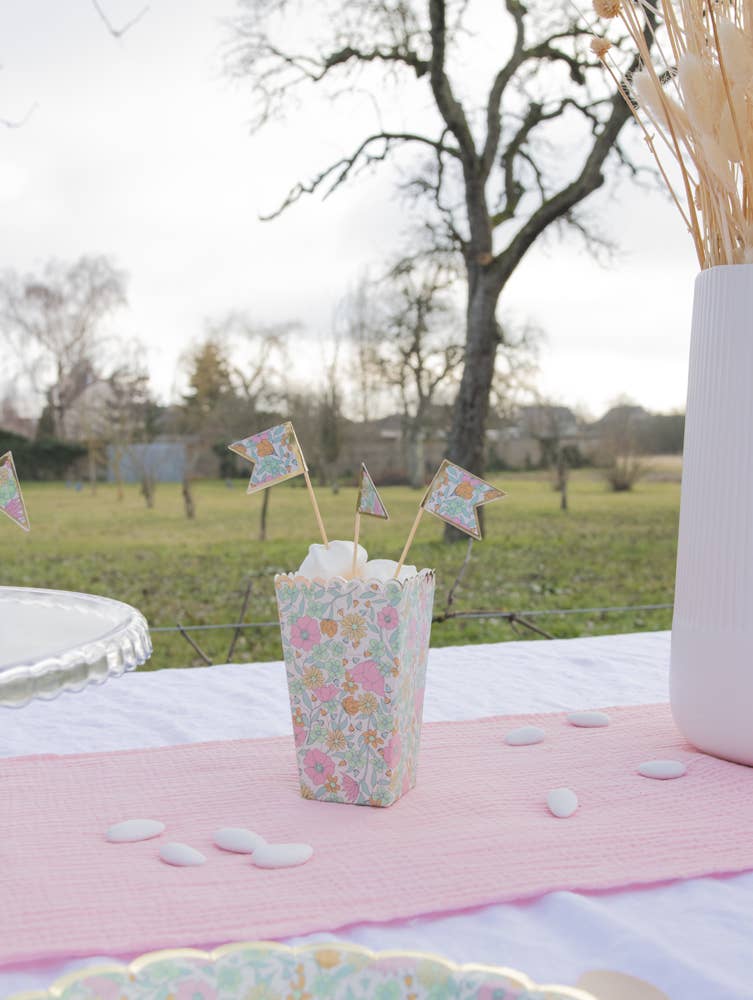 Tim&Puce Factory – Engroshandel Gæstegavepose/æske – Shabby og guld popcornæsker, sæt med 83