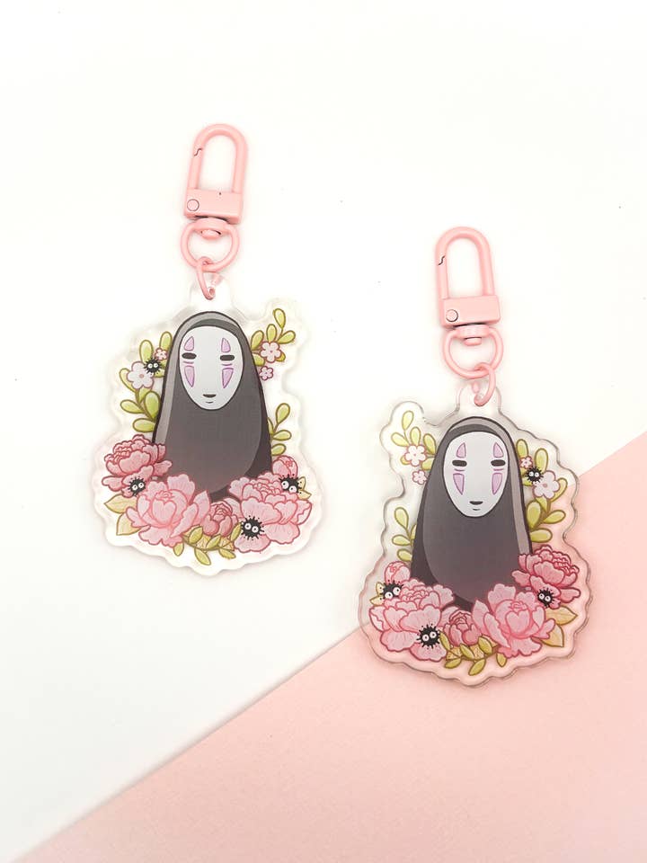 Encanto Acrílico Sem Rosto | Porta-chaves Floral de Anime Fofo por atacado de Sarah May Arts