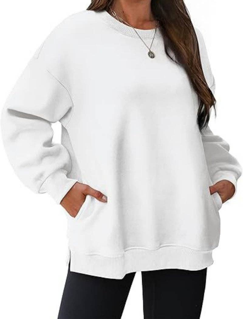 safistyle - Wholesale Sweatshirt - Women's - Oversized Long Sleeve Top with Pockets3