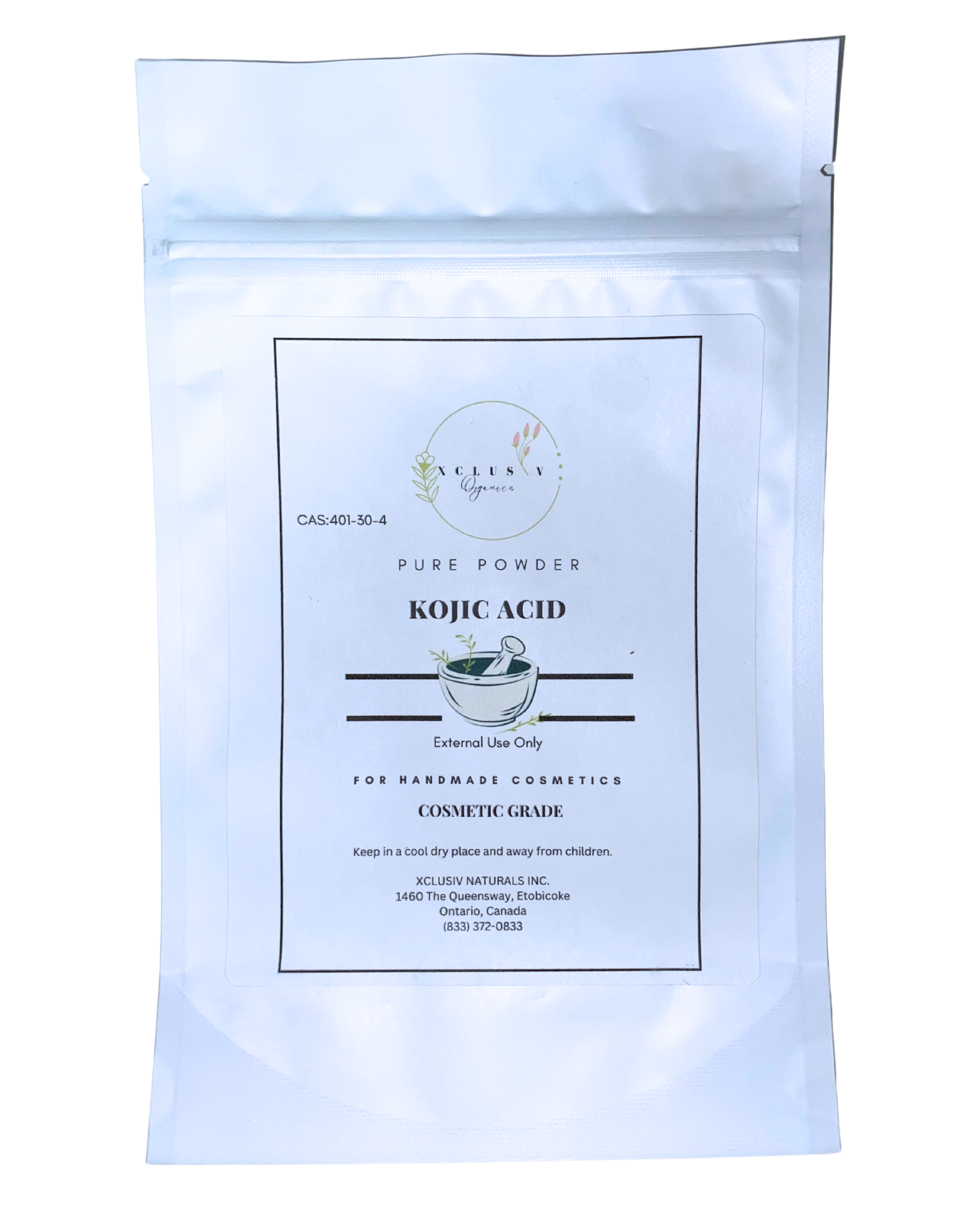 XCLUSIV ORGANICS - Venta al por mayor Exfoliantes faciales - Polvo 100% puro de ácido kójico para aclarar la piel, premium6