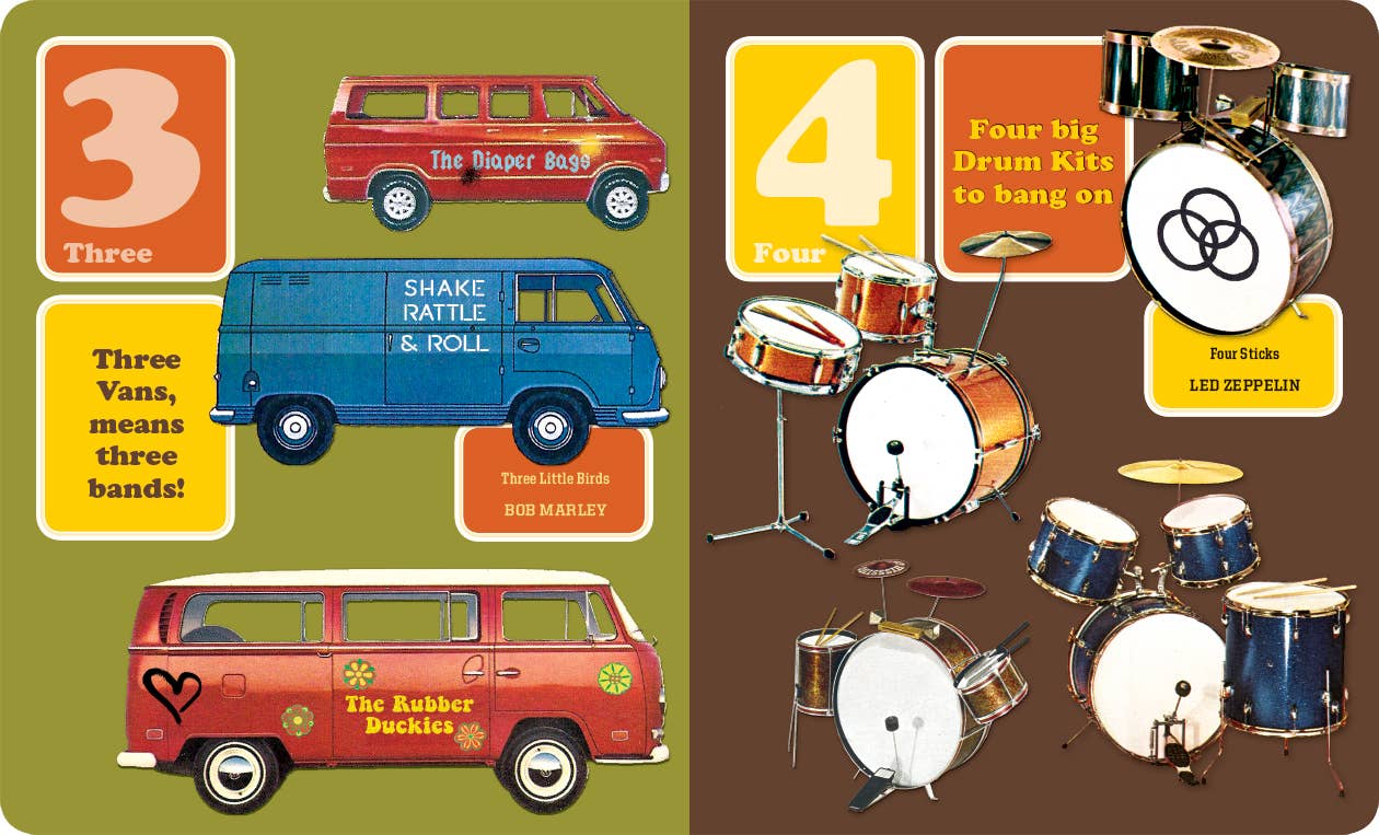 Laughing Elephant Books - Vendita all'ingrosso Libro per neonati e bambini (0-2) - One, Two, Three O'clock, Rock: Il primo libro dei numeri per bambini cool2