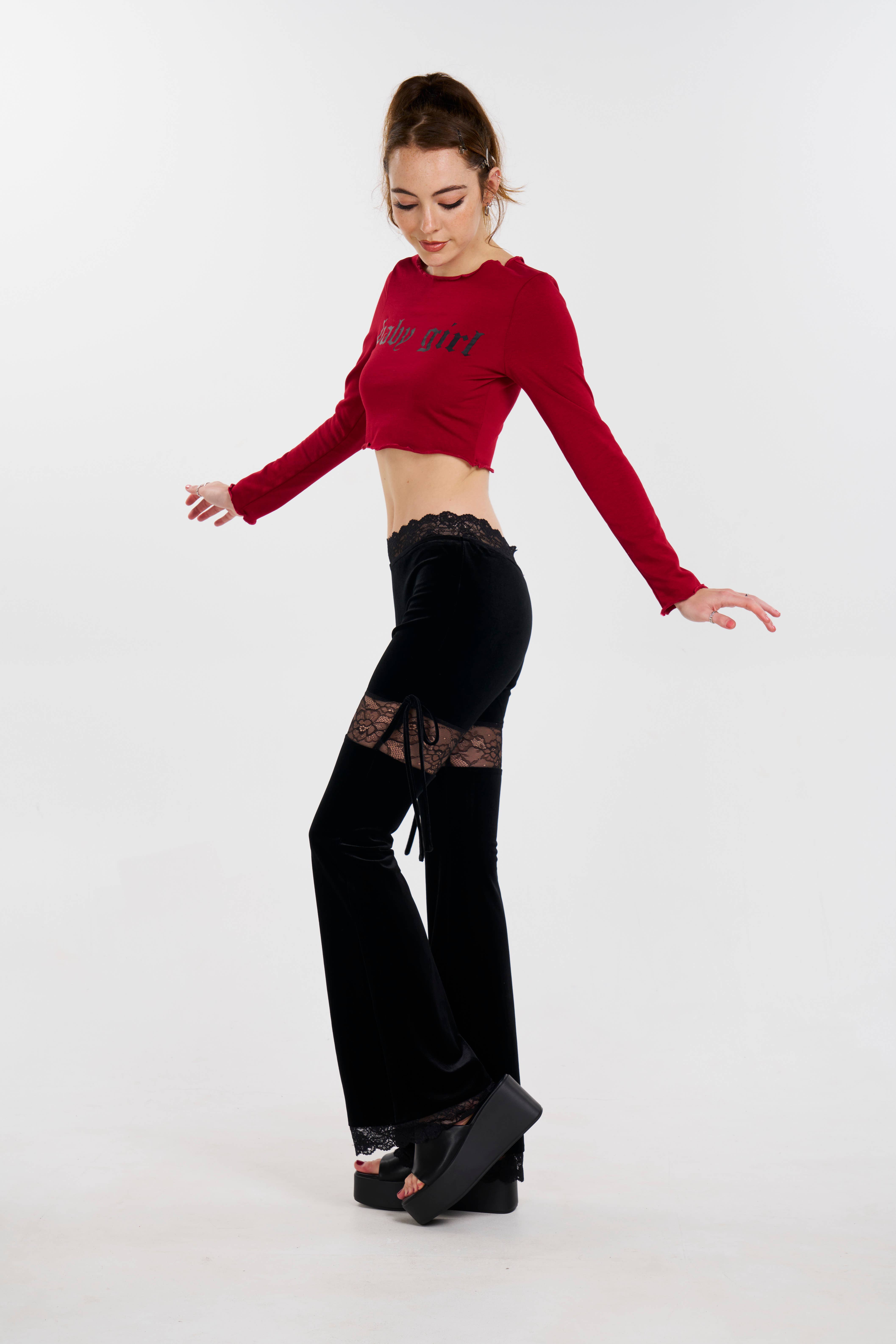 Pretty Damage – wholesale Pants – Women's – Pretty Monster Velvet Pants5