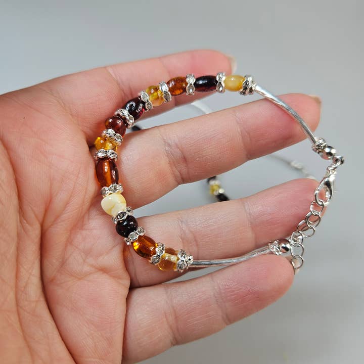 AmberLithuania - Wholesale Charm/dangle bracelet - amber bracelet everyday crystal chain beaded friendship char2