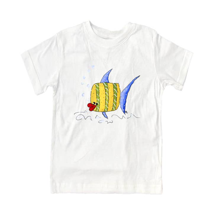 Cotton Tee Shirt 949 Crazy Square Fish for wholesale by Designs By Beverly, LLC