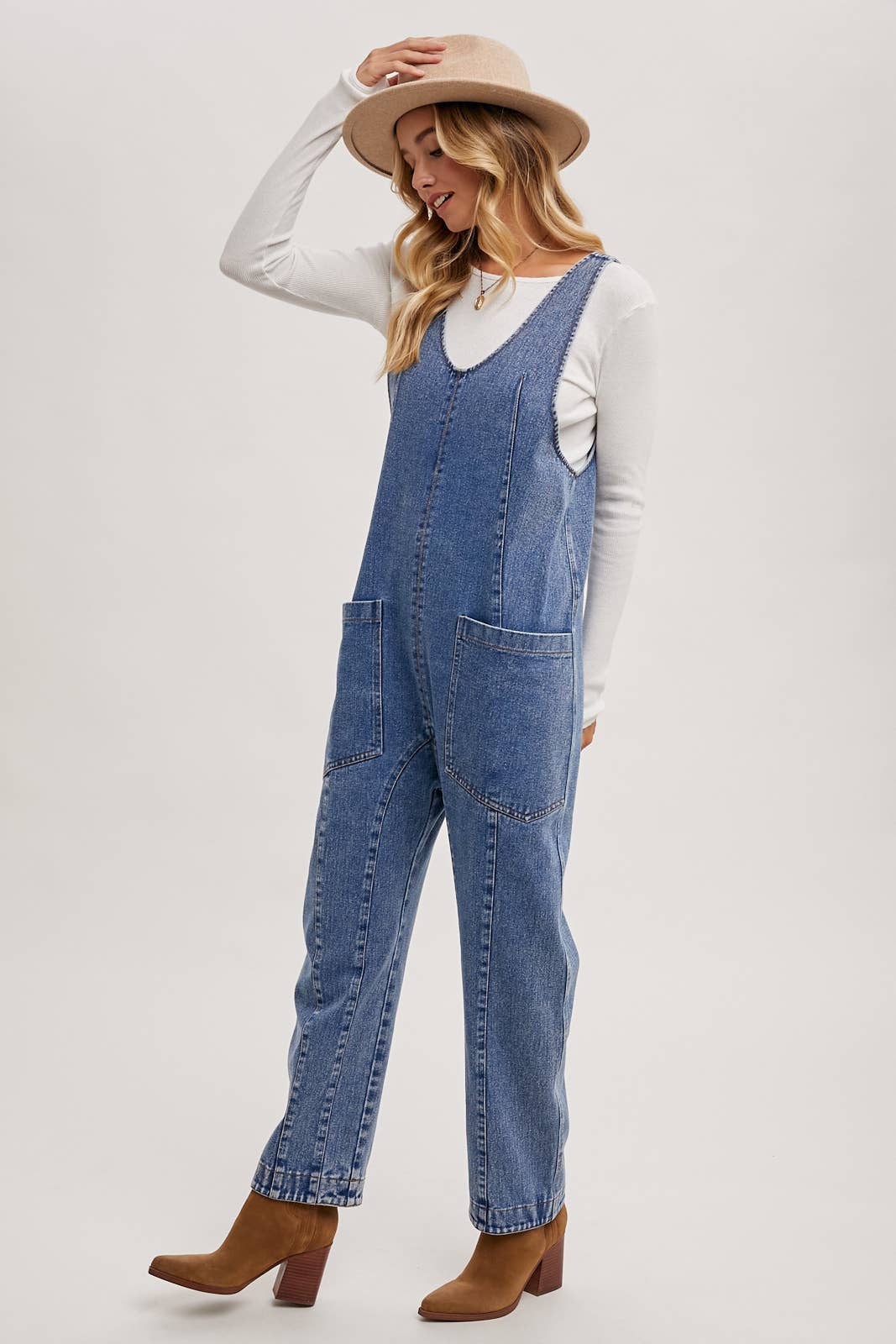 Bluivy - Wholesale Jumpsuit - Women's - DENIM JUMPSUIT IN A RELAXED FIT WITH HAREM LEGS18