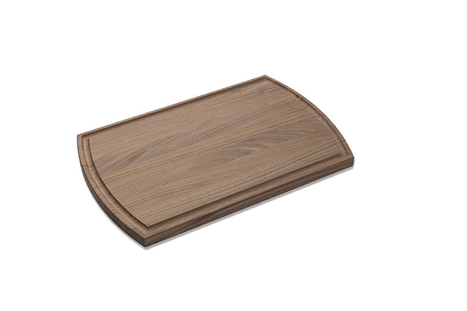 Wood Hill Boards Inc - Wholesale Cutting Board - Walnut - RO16 - Large Arched Cutting Board with Juice Groove 16''x10''x3/4''1
