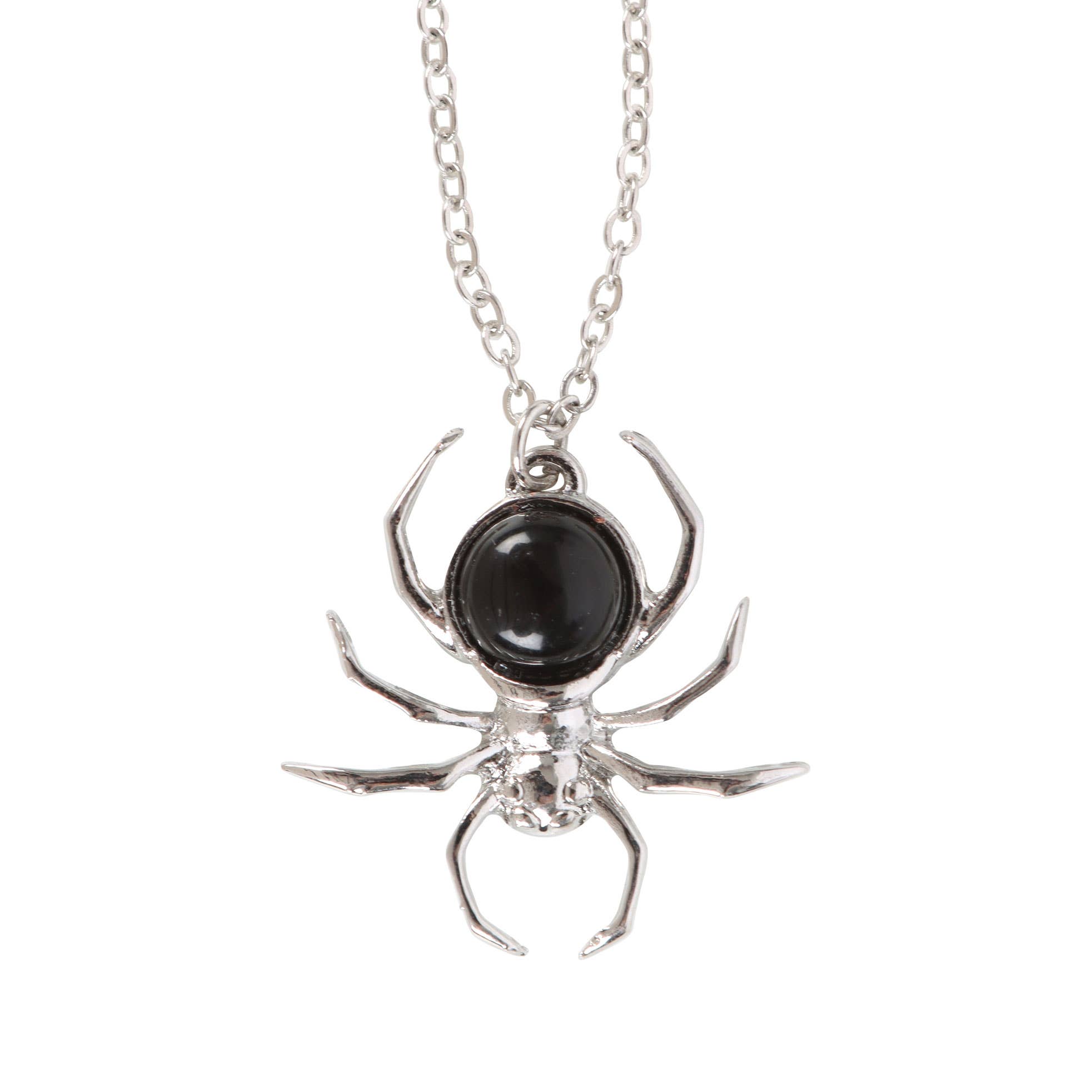 Something Different Wholesale - Vente Colliers à pendentif - Collier pendentif araignée en obsidienne noire gothique1