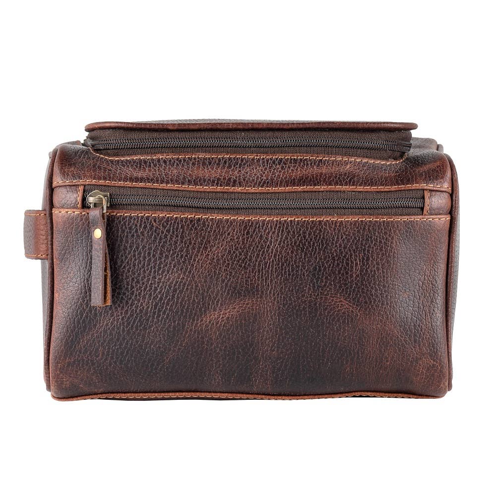 Sixtease Bags USA - Wholesale Toiletry Bag - Unisex - Genuine Leather  Unisex Wash Bag - Rustic Brown1