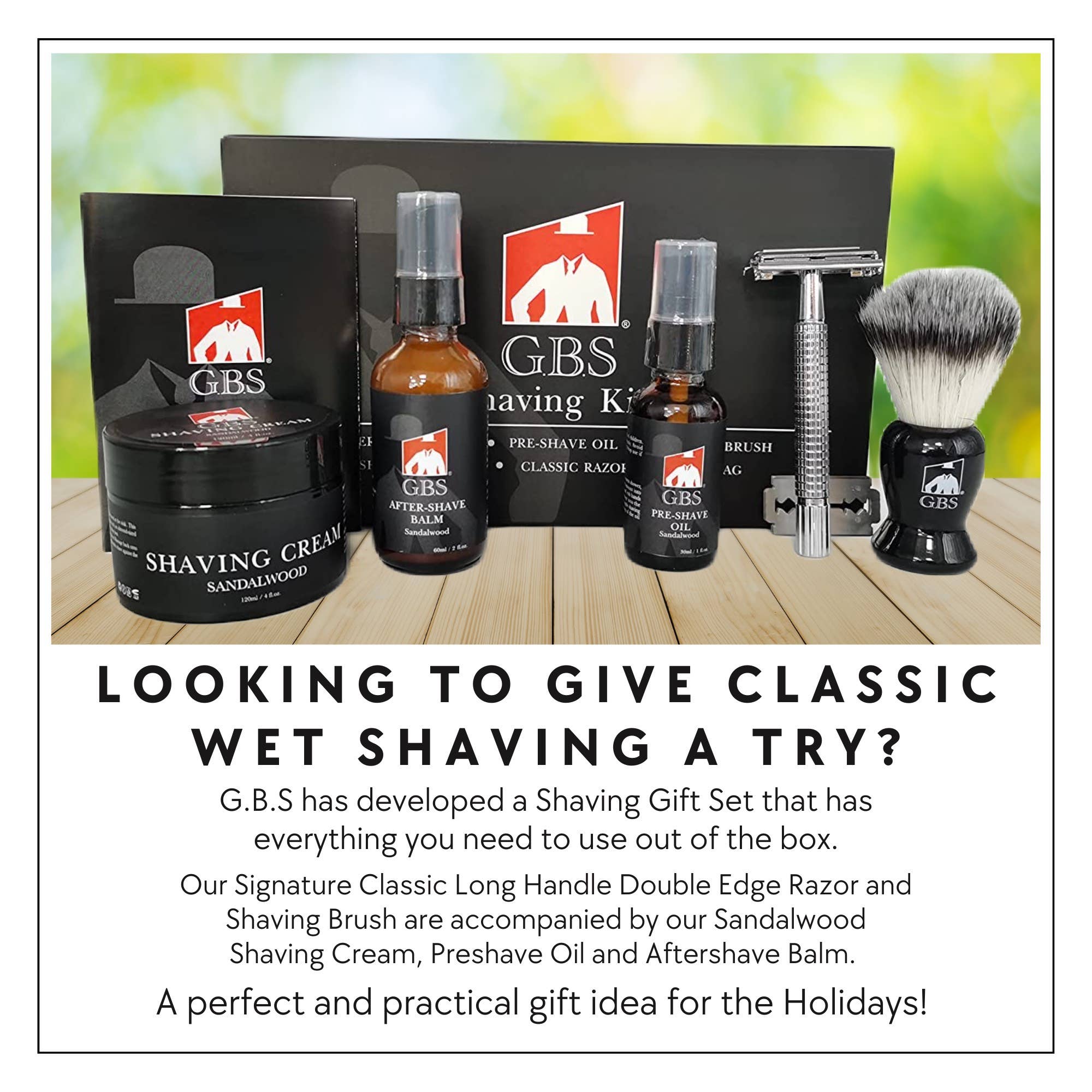 GENTS FINE GROOMING PRODUCTS - Vente Assortiment/kit de rasage - Homme - Kit de rasage 5 pièces - baume, blaireau, huile, rasoir, crème et sac2