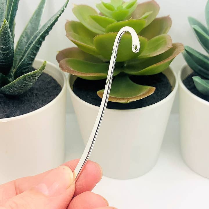 Guerrilla Charm - Wholesale Individual Charm/Pendant - Silver Plated Plain Bookmark Base, 85x13mm2