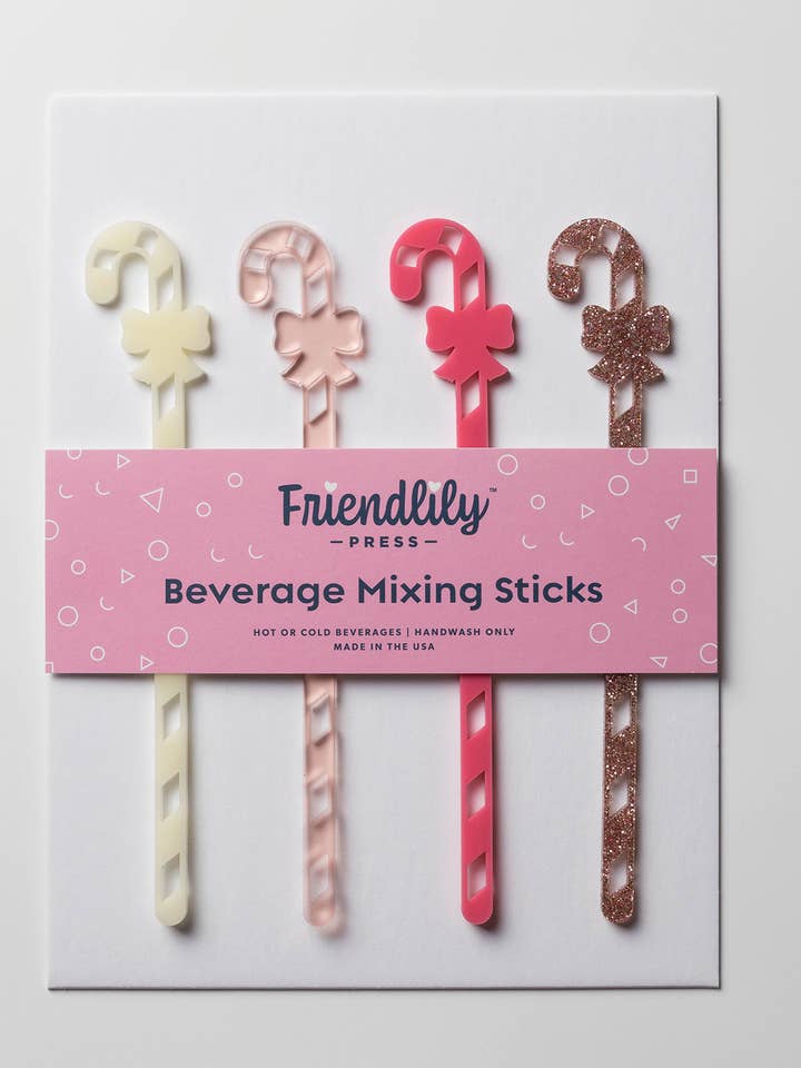 Candy Canes Pink Acrylic Collection for wholesale by Friendlily Press