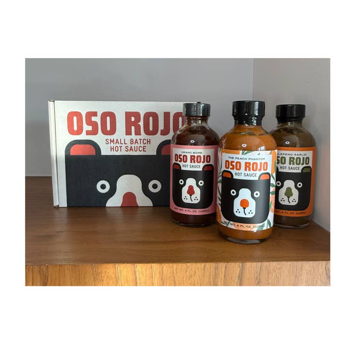 Oso Rojo Hot Sauce - Wholesale Hot Sauce - Oso Rojo Gift Set - 3 best selling 4oz bottles