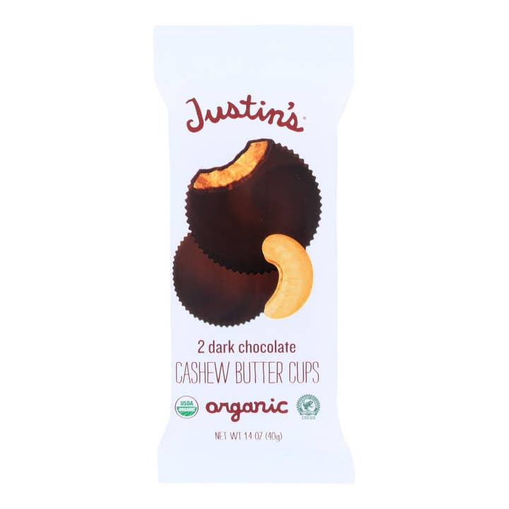 Ware Spark - Wholesale Chocolate Covered Sweets - Justin's Nut Butter Cashew Butter Cups - Dark Chocolate - Case Of 12 - 1.4 Oz.