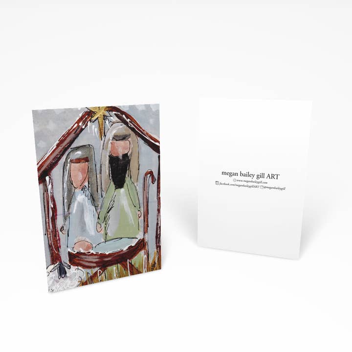 Acrylic Nativity Scene 02 Note Card or Greeting Card for wholesale by MeganBaileyGillART