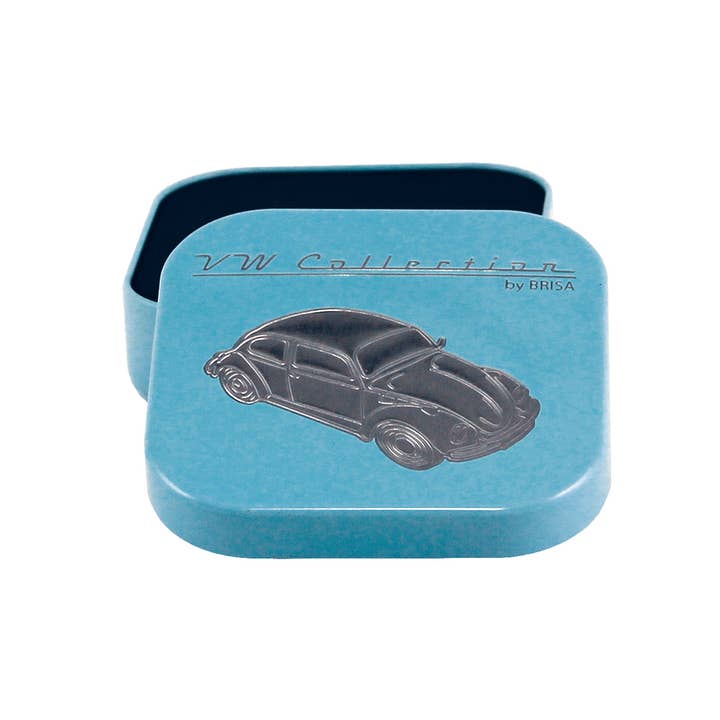 VW Collection by BRISA - Wholesale Keychain - Unisex - VW Beetle Key Ring in Gift Tin - Blue2