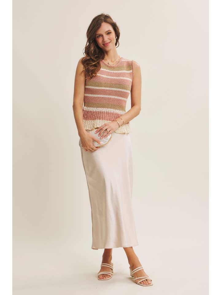 in february - Venta al por mayor Falda - Mujer - Falda maxi de satén grueso y sedoso de corte al bies de alta calidad50