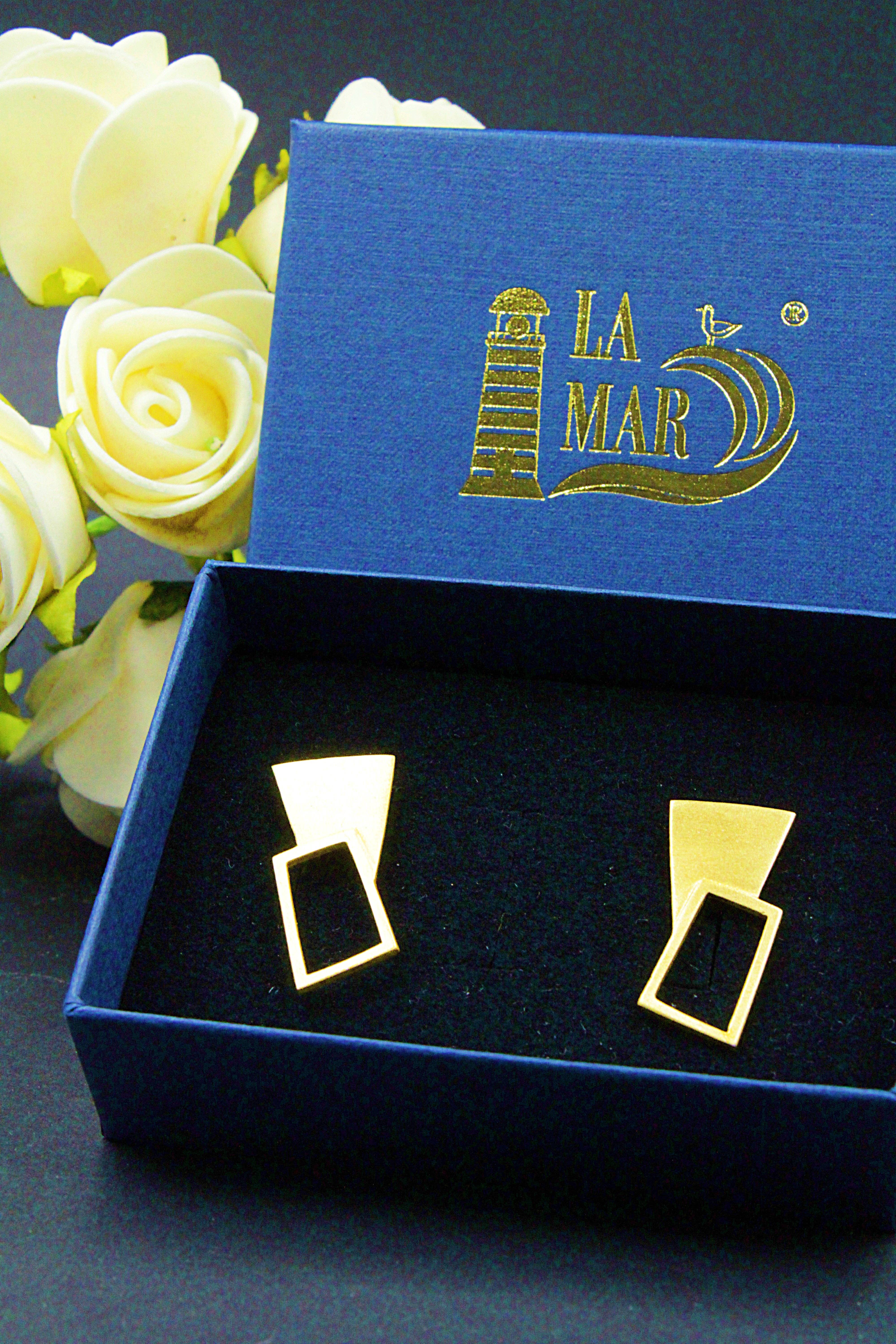 LA MAR - Venta al por mayor Pendientes colgantes - Pendientes ROHE de diseño bañados en oro3