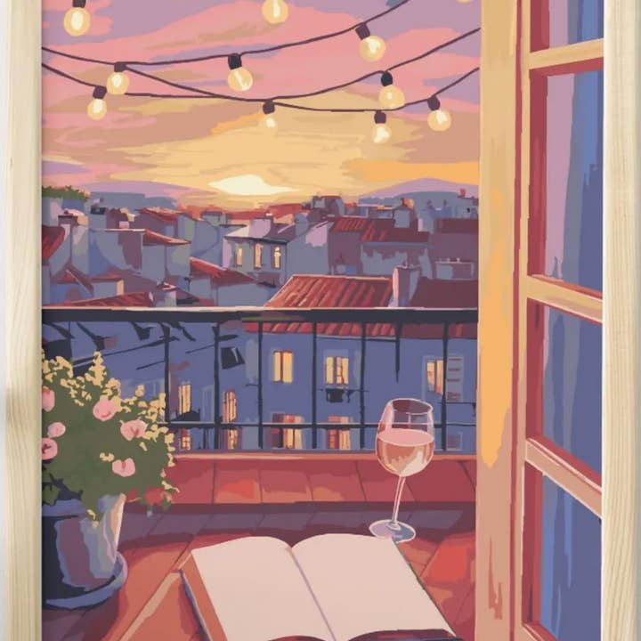 Kit artistique à faire soi‑même « Amoureux des livres » — Coucher de soleil pour la vente par The Boozy Bookworm Art Kits & Books