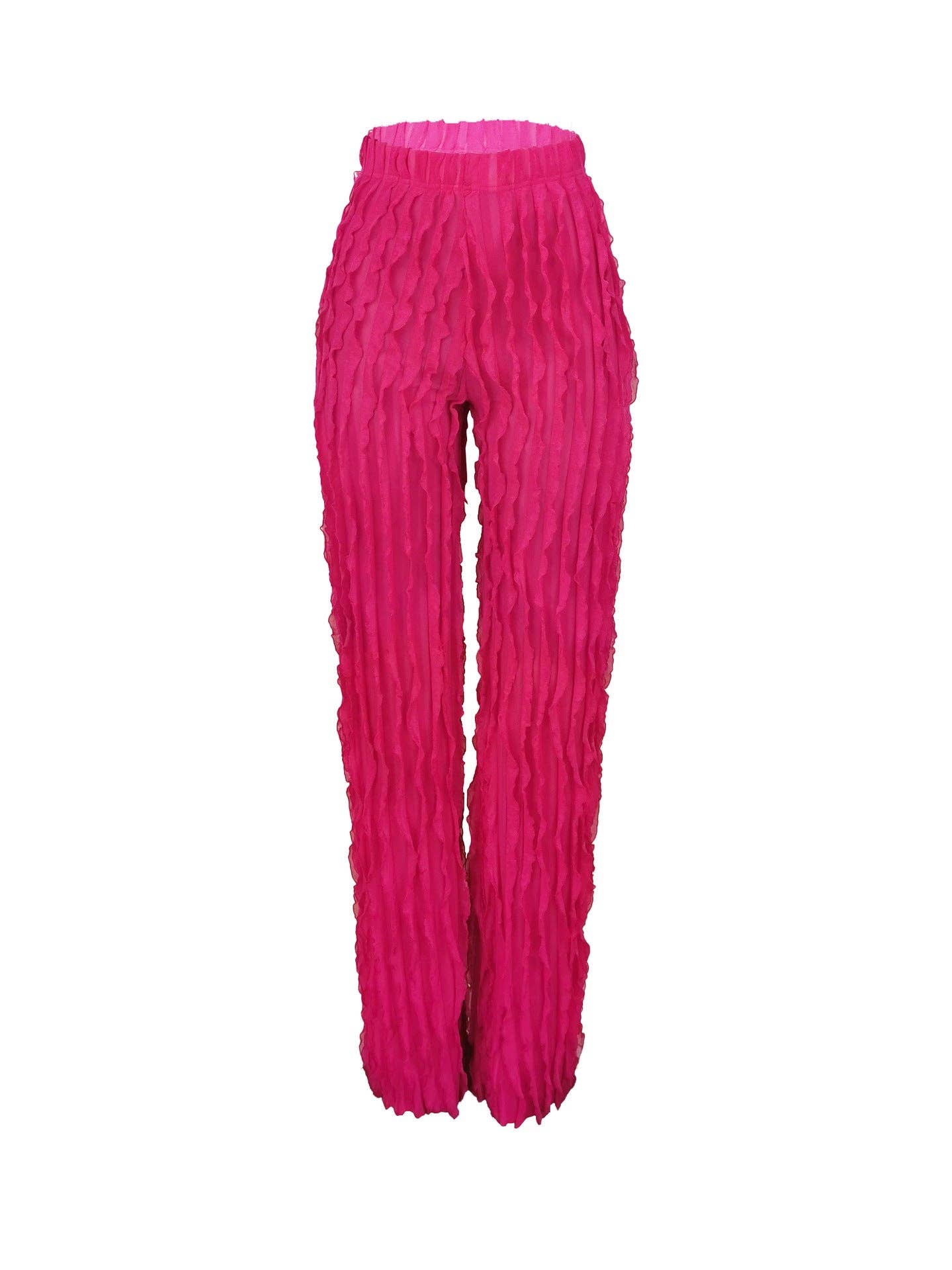 MB Fashion Wholesale - Wholesale Pants - Women's - MB FASHION High-Waisted Ruffle Wide-Leg Pants 1873LY26