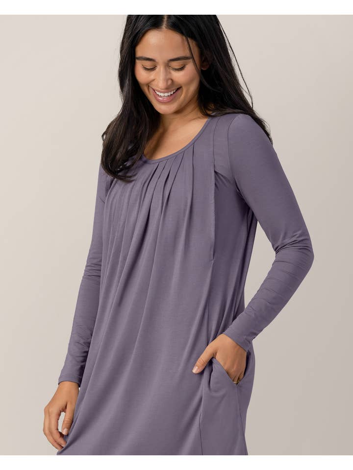 Kindred Bravely - Wholesale Nightgown - Women's - Quinn Bamboo Long Sleeve Maternity & Nursing Nightgown