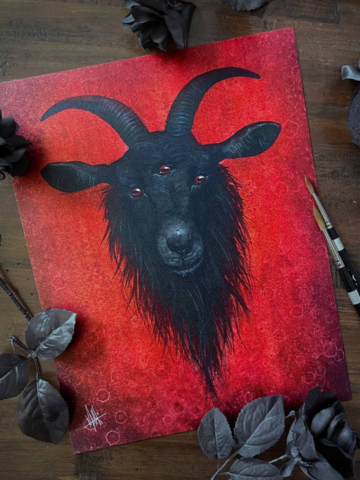 Dreiäugiger Ziegen-Druck für den Großhandel von Mallory Hart Art