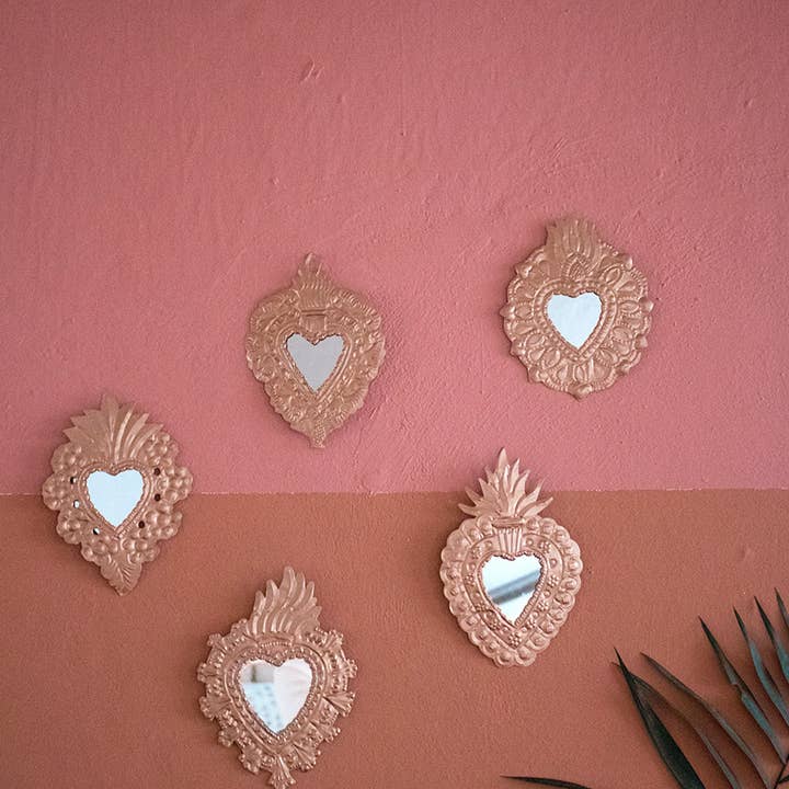 P.I.Project America - Wholesale Ornament Set - Sacred Heart Mexican Milagro Tin Ornament1