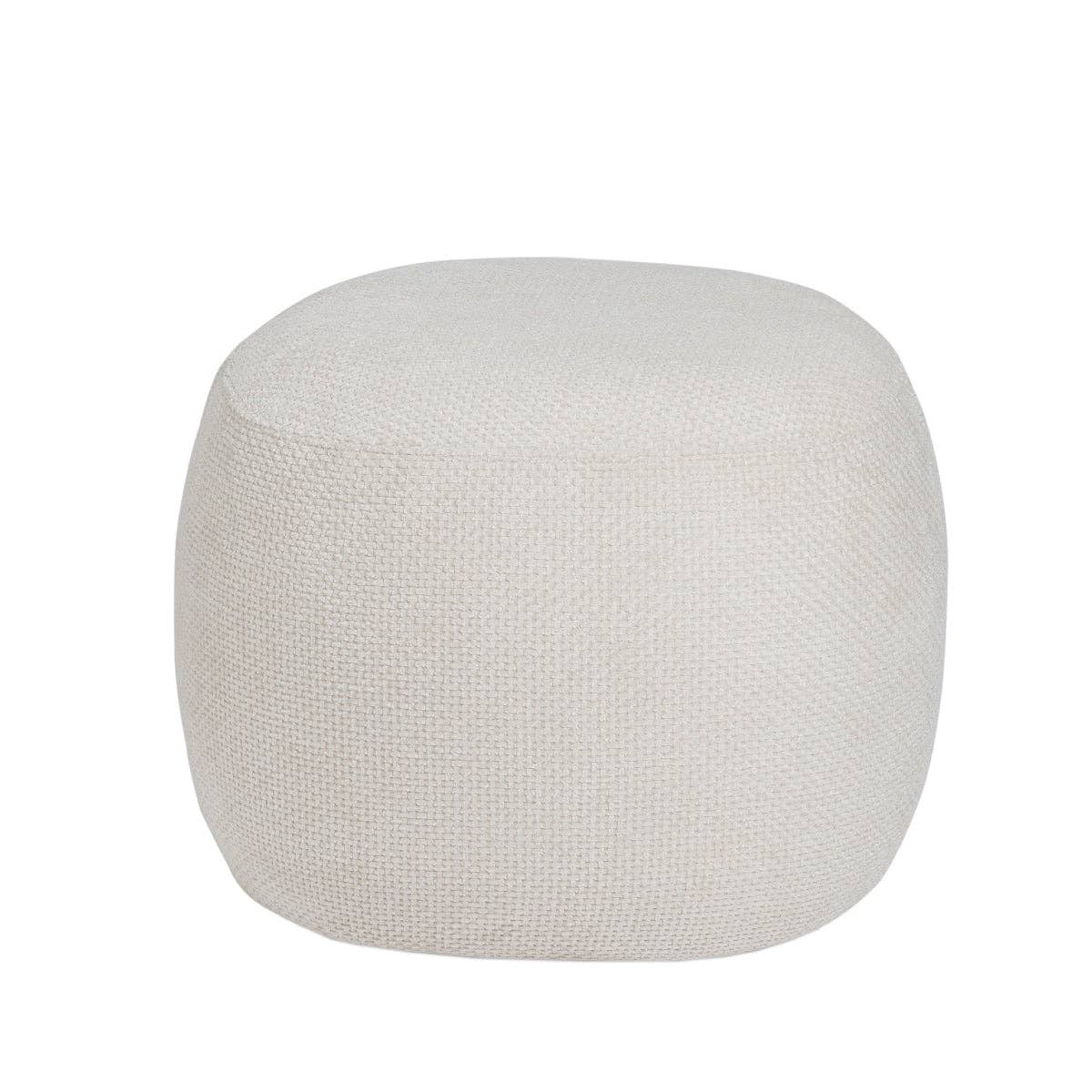 Andrea House - Wholesale Chair - Round white upholstered pouf3