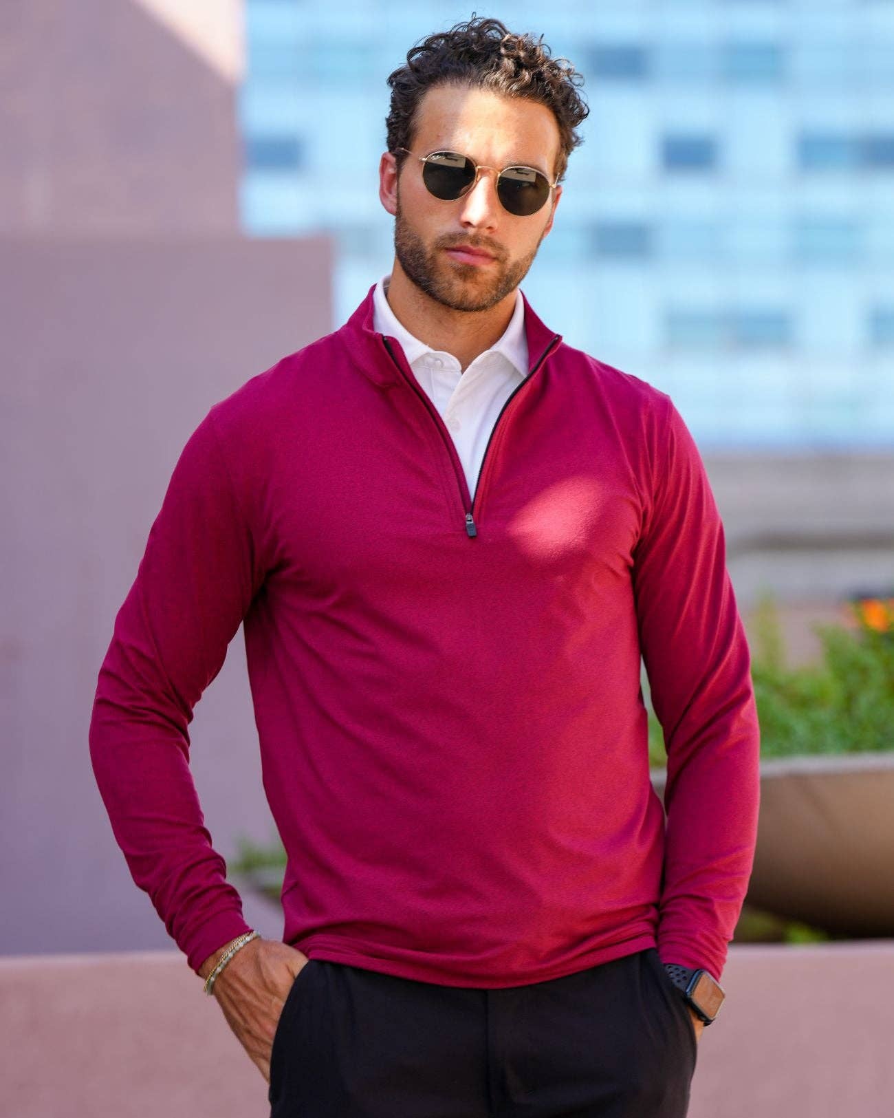 USA Palm – Polo - Homem por atacado – Fecho de 1/4 Mesclado4