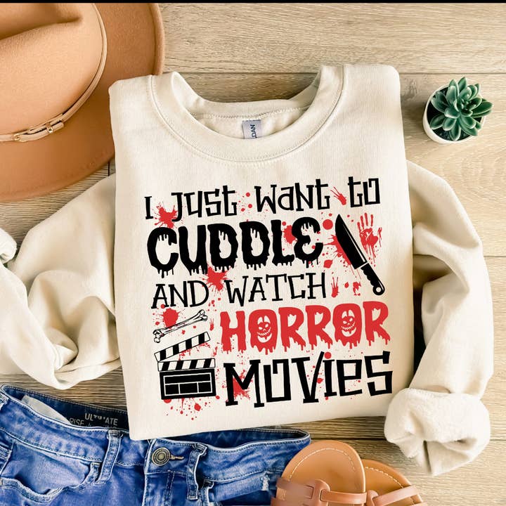 Films d'horreur Crewneck pour la vente par The Stork Boutique