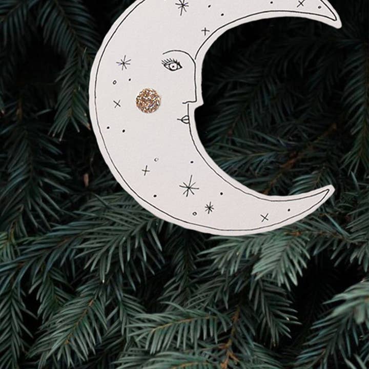 Katie Housley – wholesale Stationery/notecard set – MOONFACE PAPERCUT DECORATION WITH POSTCARD AND ENVELOPE1