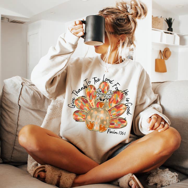 Give Thanks to the Lord Sweatshirt for wholesale by Southern Backroad Tees LLC