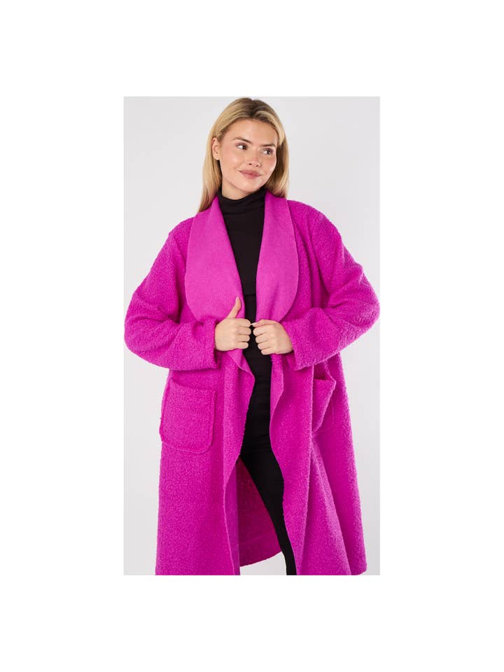 Superbia - Vendita all'ingrosso Cappotto - Donna - Nuovo cappotto italiano morbido taglia unica a cascata con due tasche2