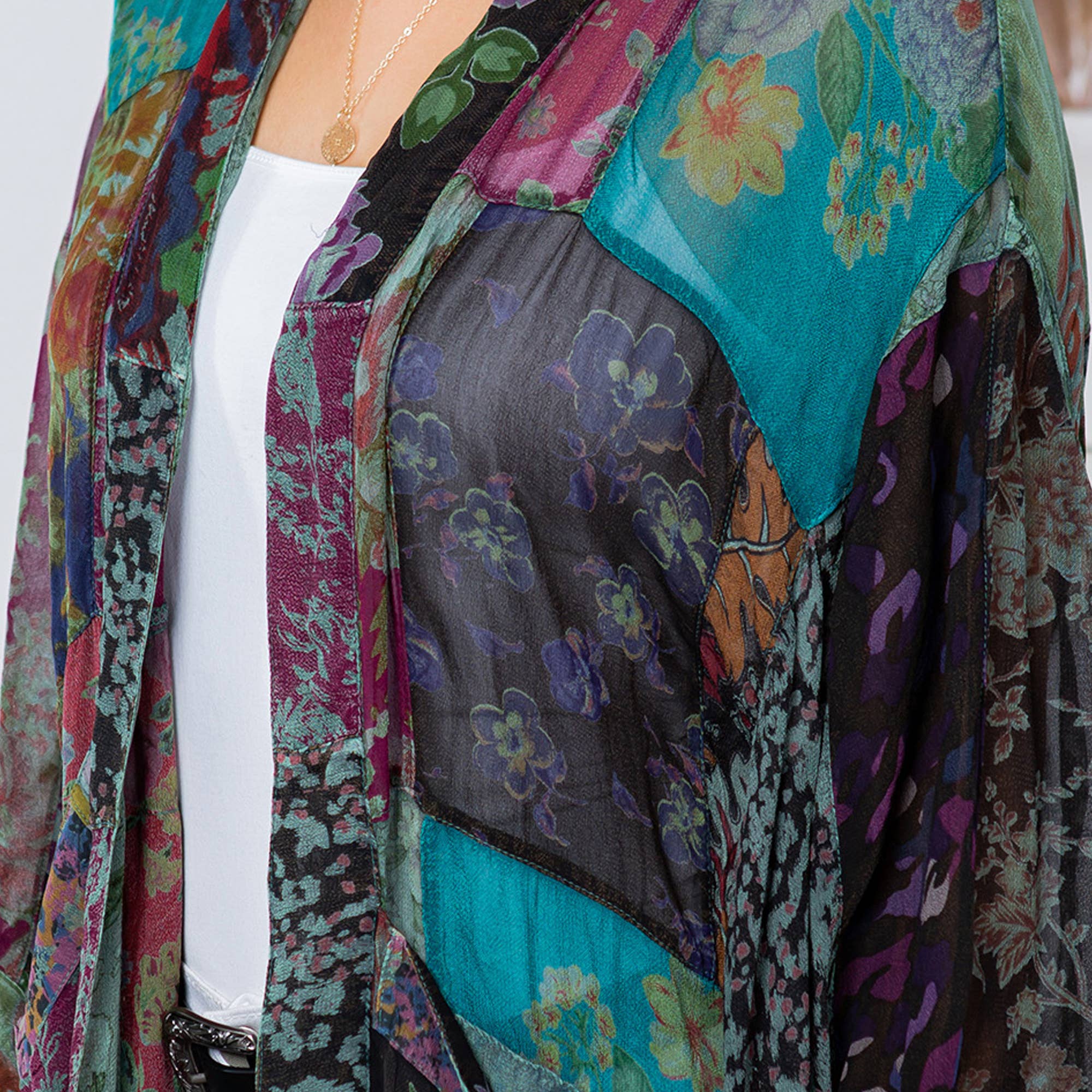 Young Threads - Wholesale Kimono - Women's - Kimono Top In Overdyed Mix N Match Patches - in 7 Color ways31