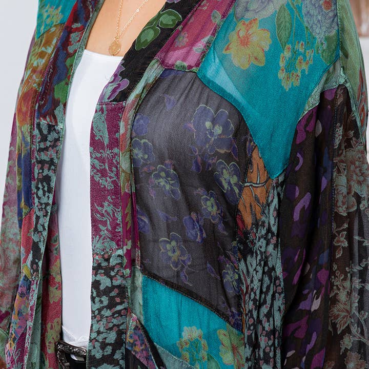 Young Threads - Wholesale Kimono - Women's - Kimono Top In Overdyed Mix N Match Patches - in 7 Color ways31