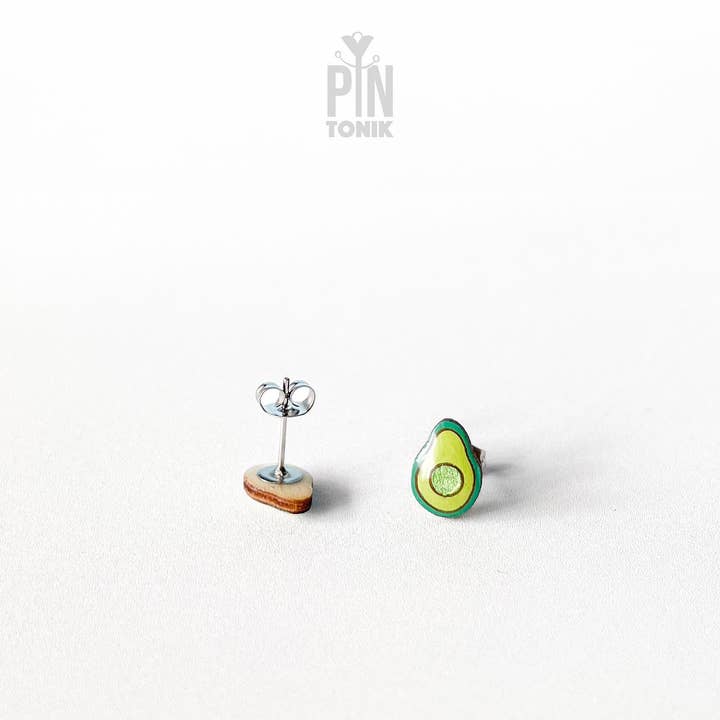 PinTonik - Wholesale Stud/Post Earrings - Avocado Vegetable Mini Stud Earrings - Food Jewelry5