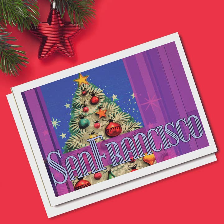 Tarjeta navideña de San Francisco - Caja de 10 (C10383) para venta al por mayor de Wright Card Company