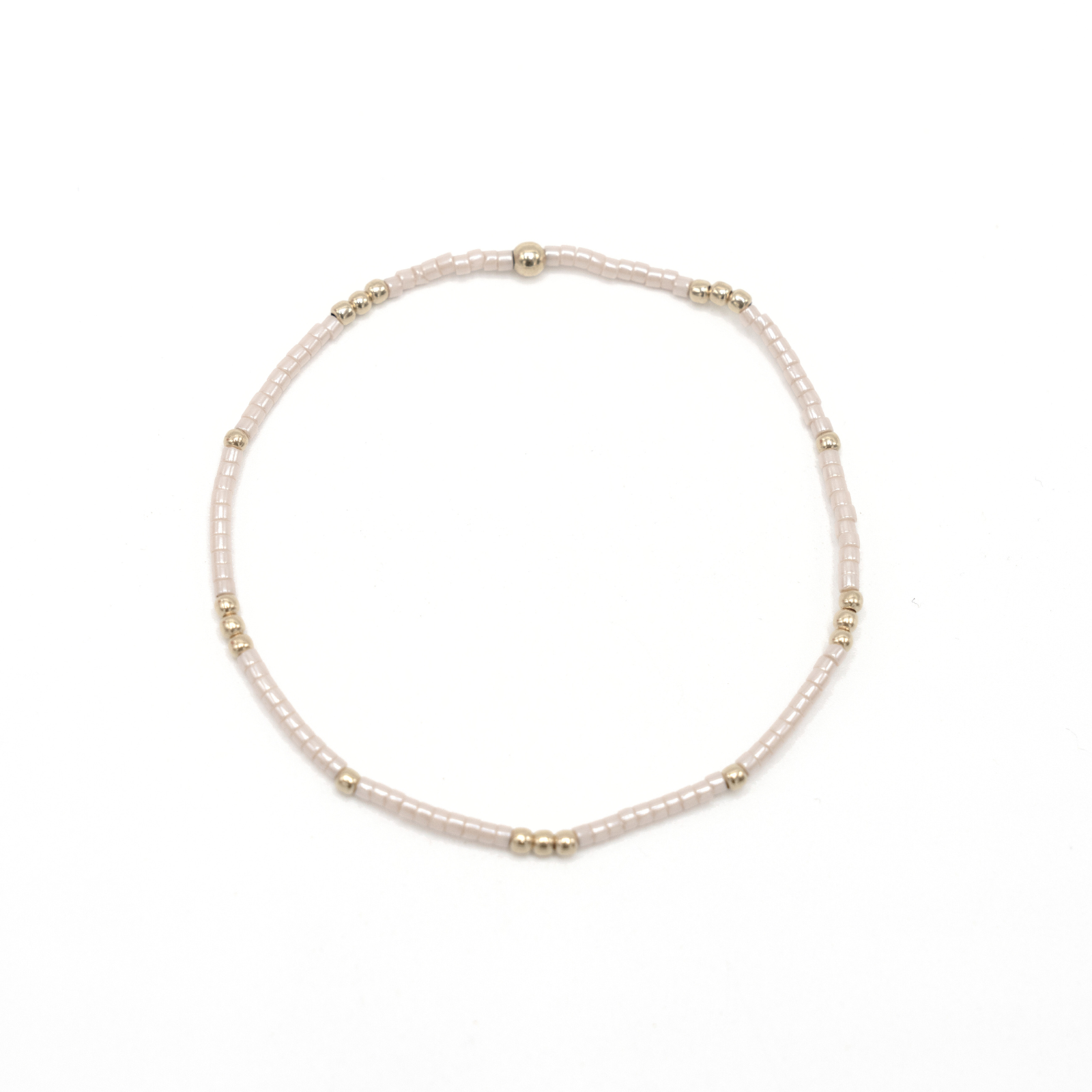 erin gray - Wholesale Beaded Bracelet - 2mm Newport PALEST PINK + Gold Filled Waterproof Bracelet1