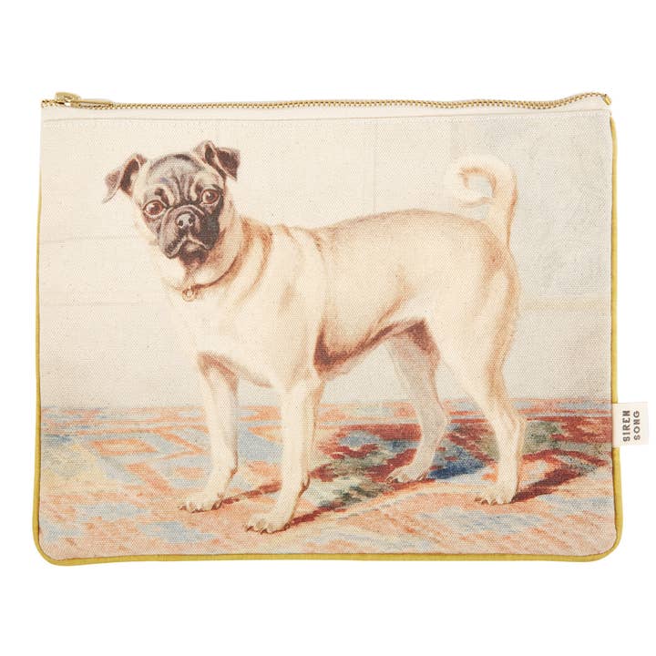 Carlino Estuche de lona vintage 8,5" x 11" | Clutch de algodón con cremallera para venta al por mayor de Siren Song